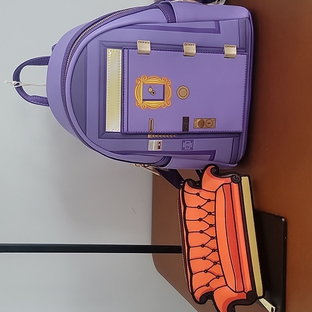 Woman's Loungefly Friends Front Door Mini Backpack & Couch Wallet Set